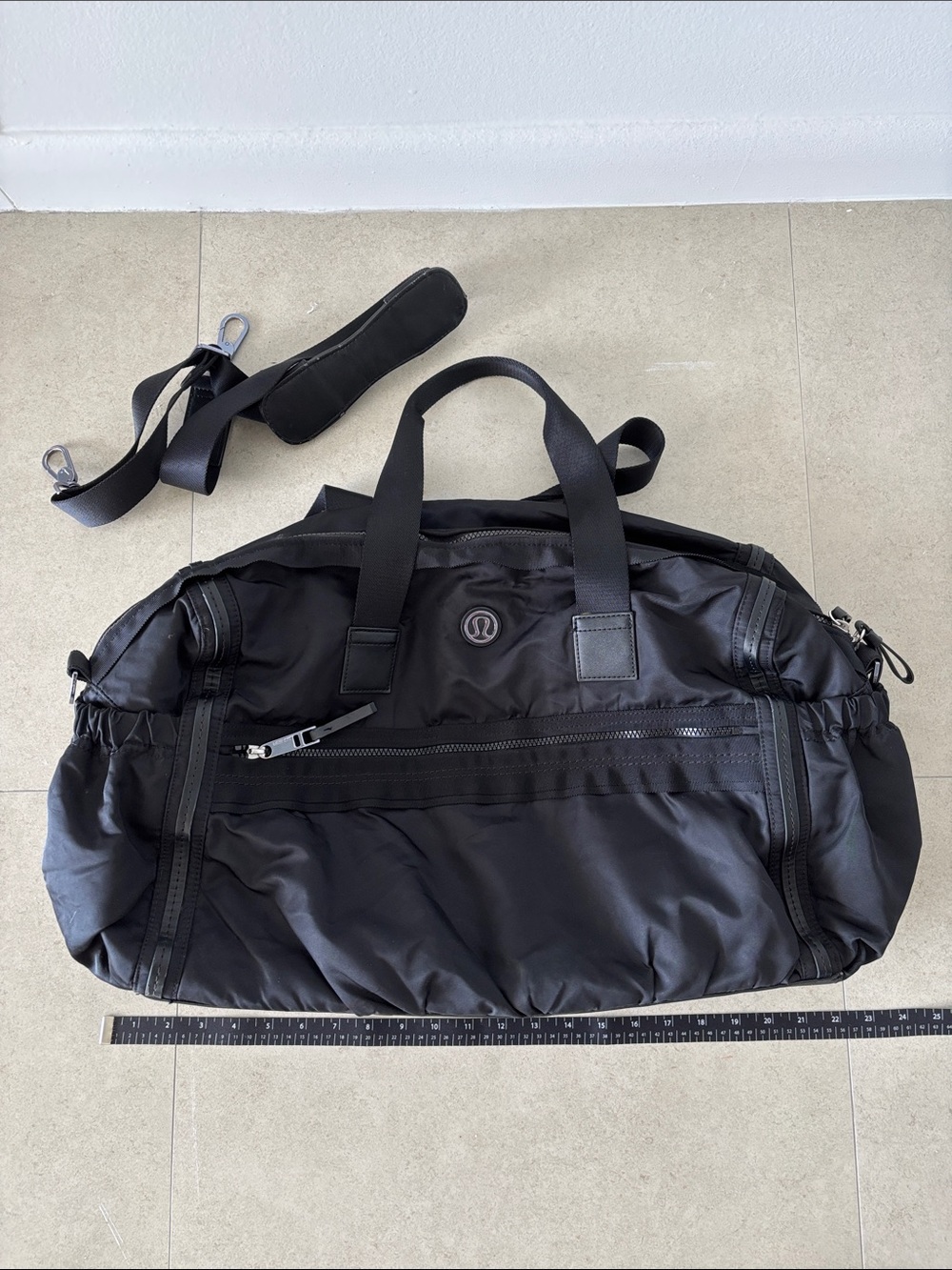 Lululemon Black Duffel with Detachable Shoulder Strap